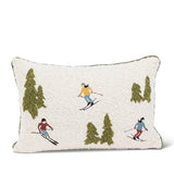 Rectangle Ski Scene Boucle Pillow