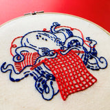 Knitting Octopus Embroidery Kit