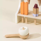 Wooden Ice Cream Stand and Accessories