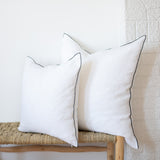 Edged Linen Pillow Cover