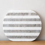 Stripe Oval Marble Serving Board