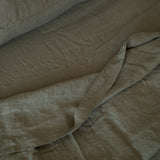 Stonewashed Linen Flat Sheet Moss