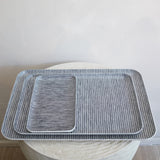 Grey Striped Linen Coating Tray