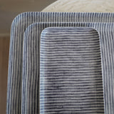 Grey Striped Linen Coating Tray