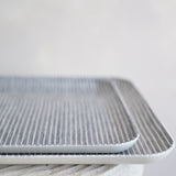 Grey Striped Linen Coating Tray