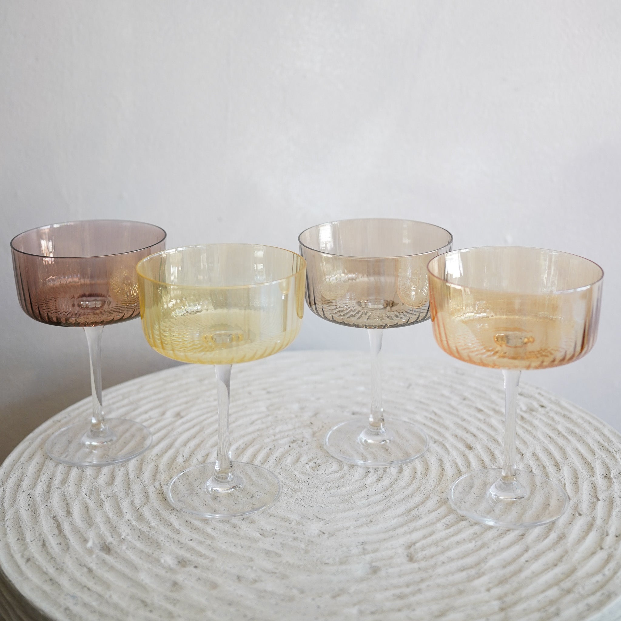 Gems Champagne Coupes Amber - Set of 4