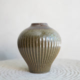 Ribbed Olive Vase