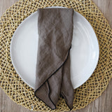 Stonewashed Edged Linen Napkins - Set of 2