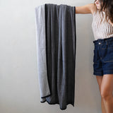 Charcoal Cashmere Reversible Blanket