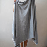 Grey Cashmere Reversible Blanket