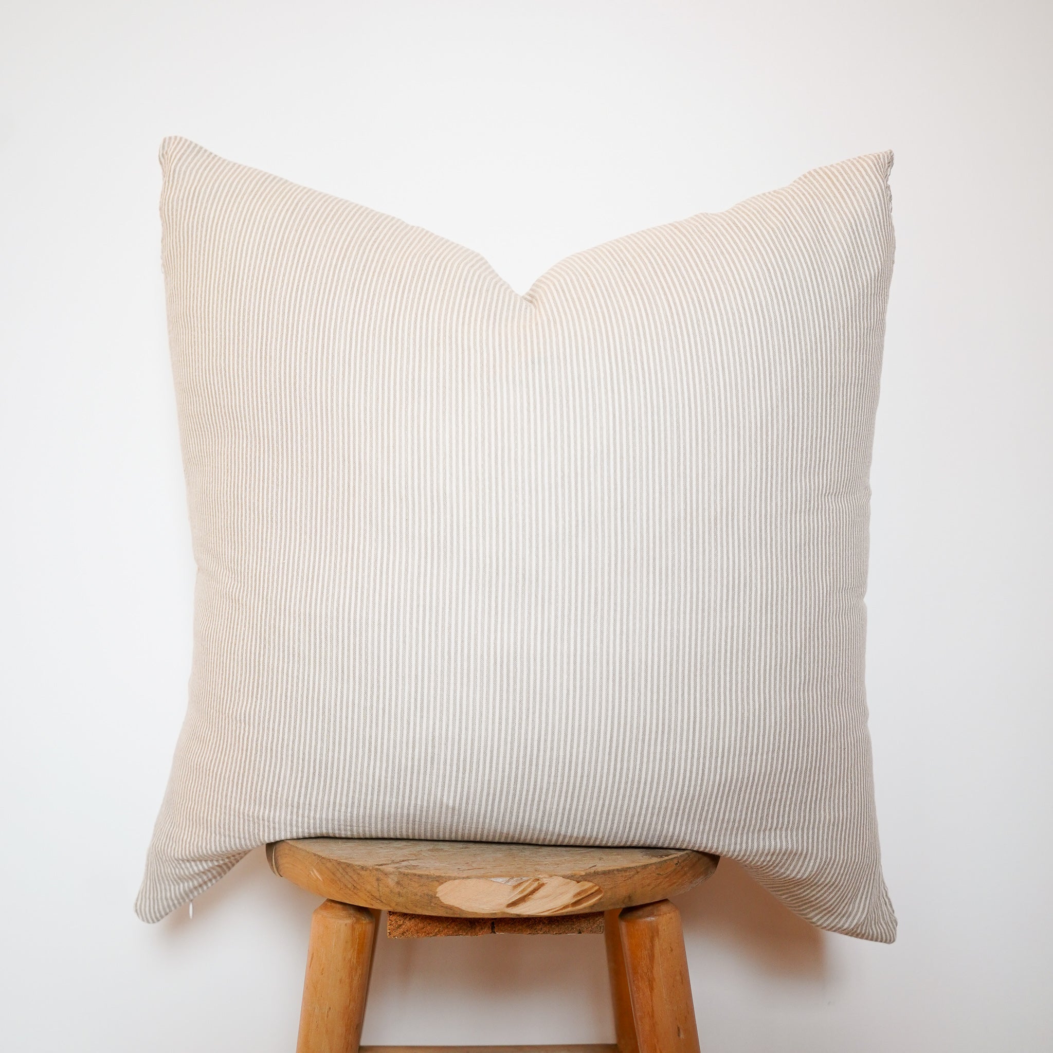 Cotton Gauze Pillow Cover - Sage Thin Stripes