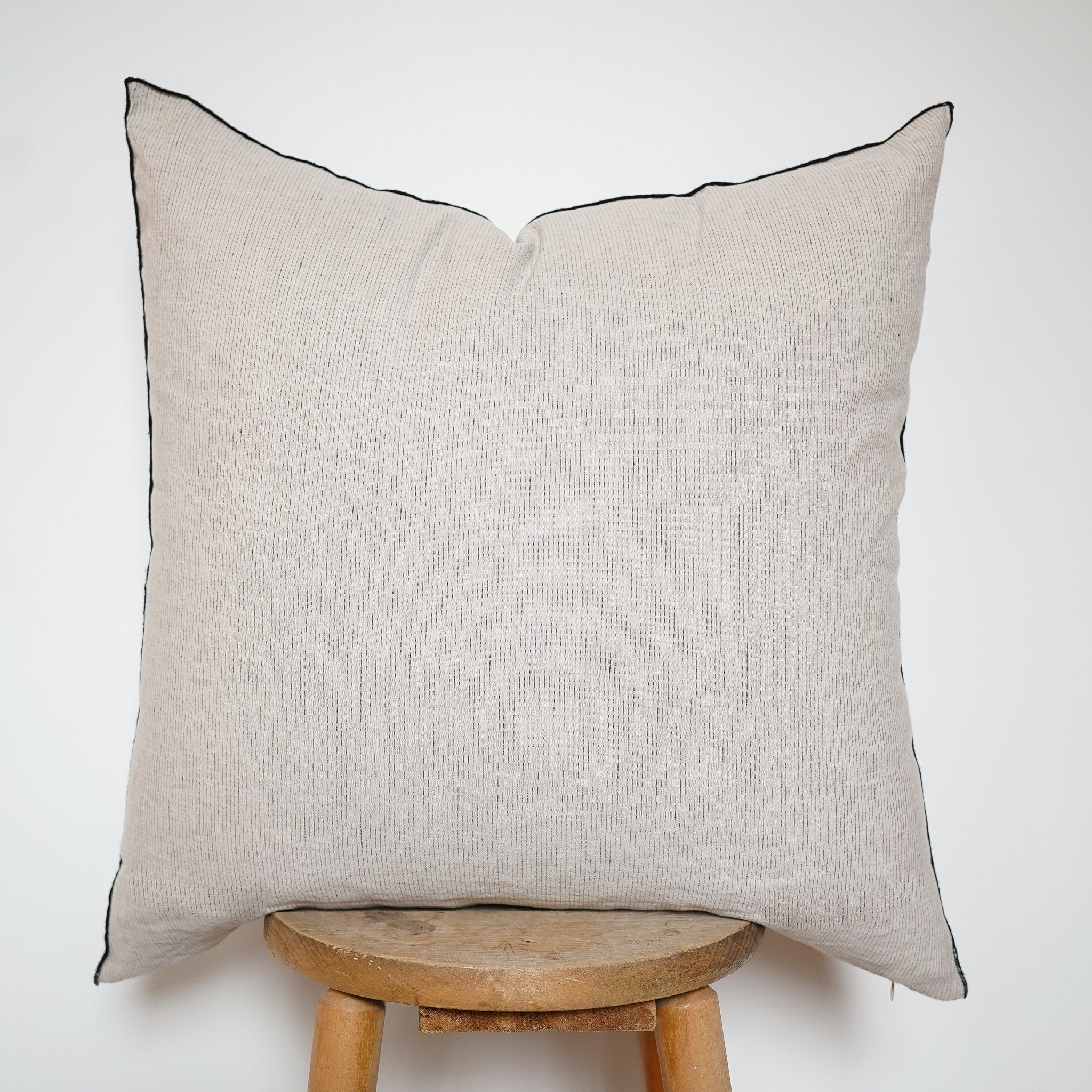 Pinstripe Linen & Cotton Pillow Cover