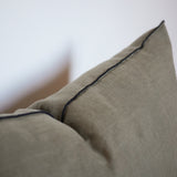 Edged Linen Pillow Cover