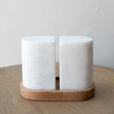 Marble Salt & Pepper Shakers on Tray