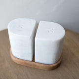 Marble Salt & Pepper Shakers on Tray