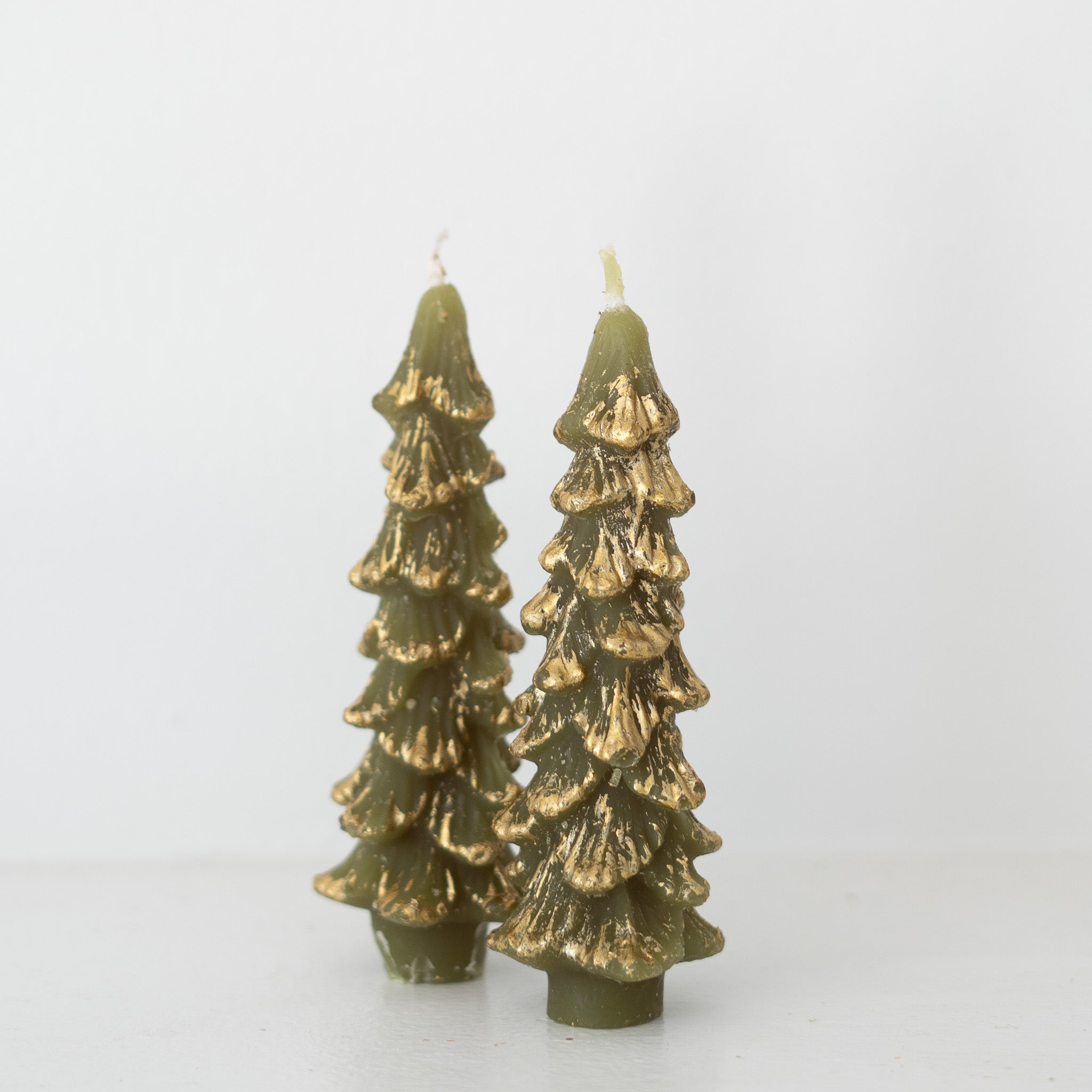 Tree Shaped Taper Candles - Set of 2