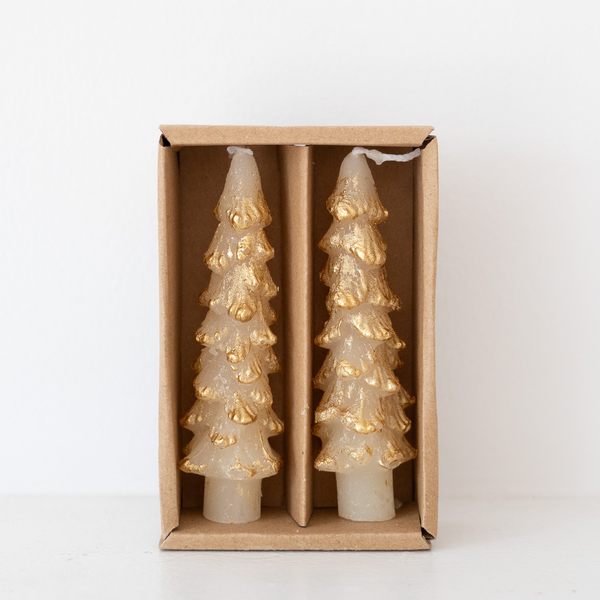 Tree Shaped Taper Candles - Set of 2