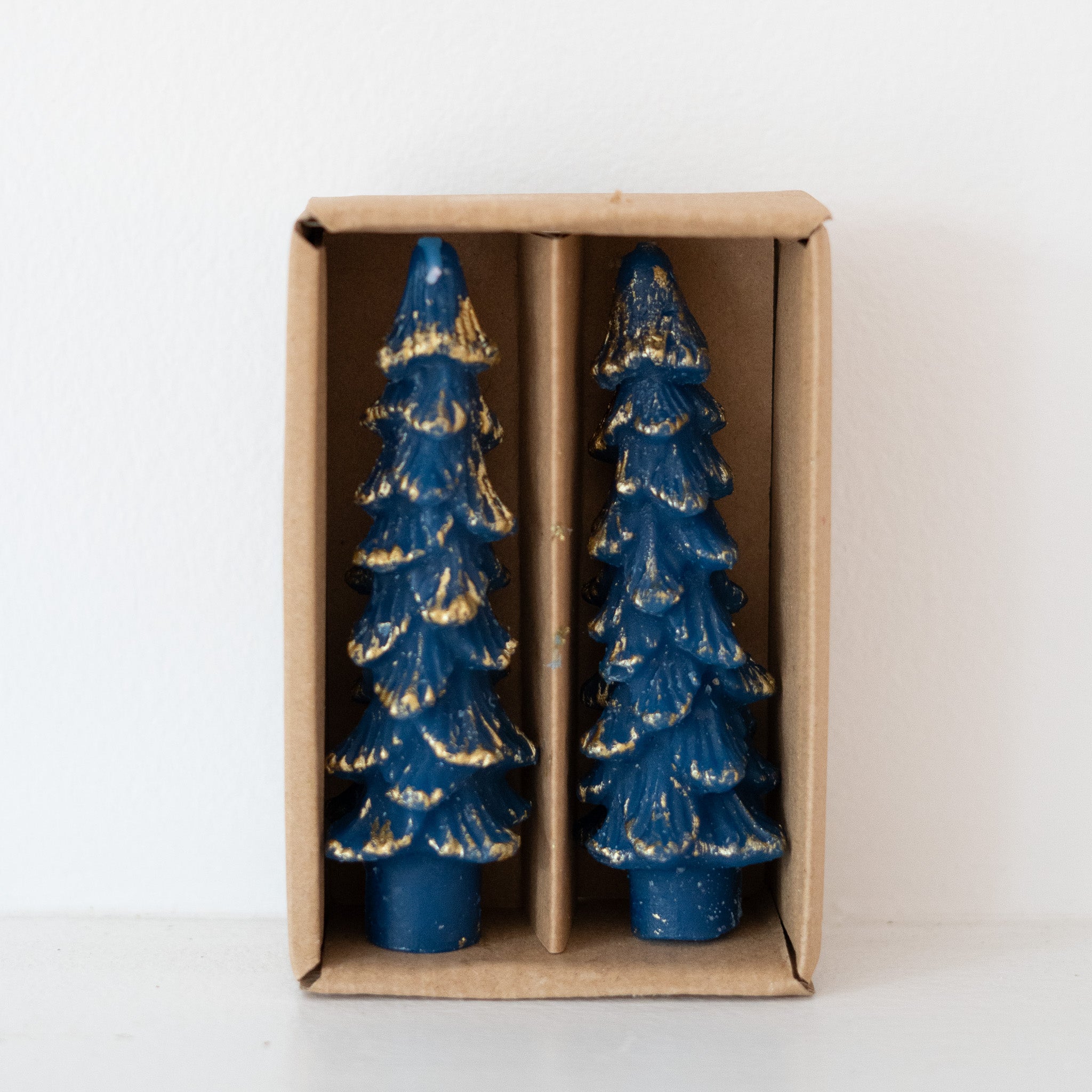 Tree Shaped Taper Candles - Set of 2