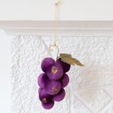 Velvet Grape Cluster Ornament