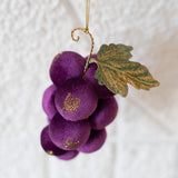 Velvet Grape Cluster Ornament