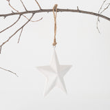 White Enamel 3D Star Ornament