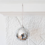 Silver Glass Mirror Ball Ornament