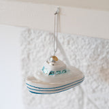 Striped Boat Ornament