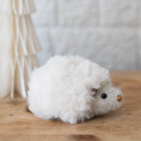 White Plush Hedgehog Ornaments