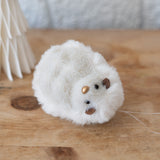 White Plush Hedgehog Ornaments