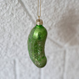 Glittered Blown Glass Pickle Ornament