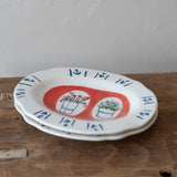 Hand-Painted Scalloped Oval Serving Plates