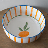 Orange Striped Citrus Bowl 8in