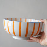 Orange Striped Citrus Bowl 8in