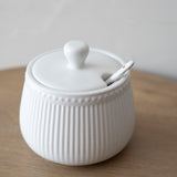 White Speckled Sugar Pot