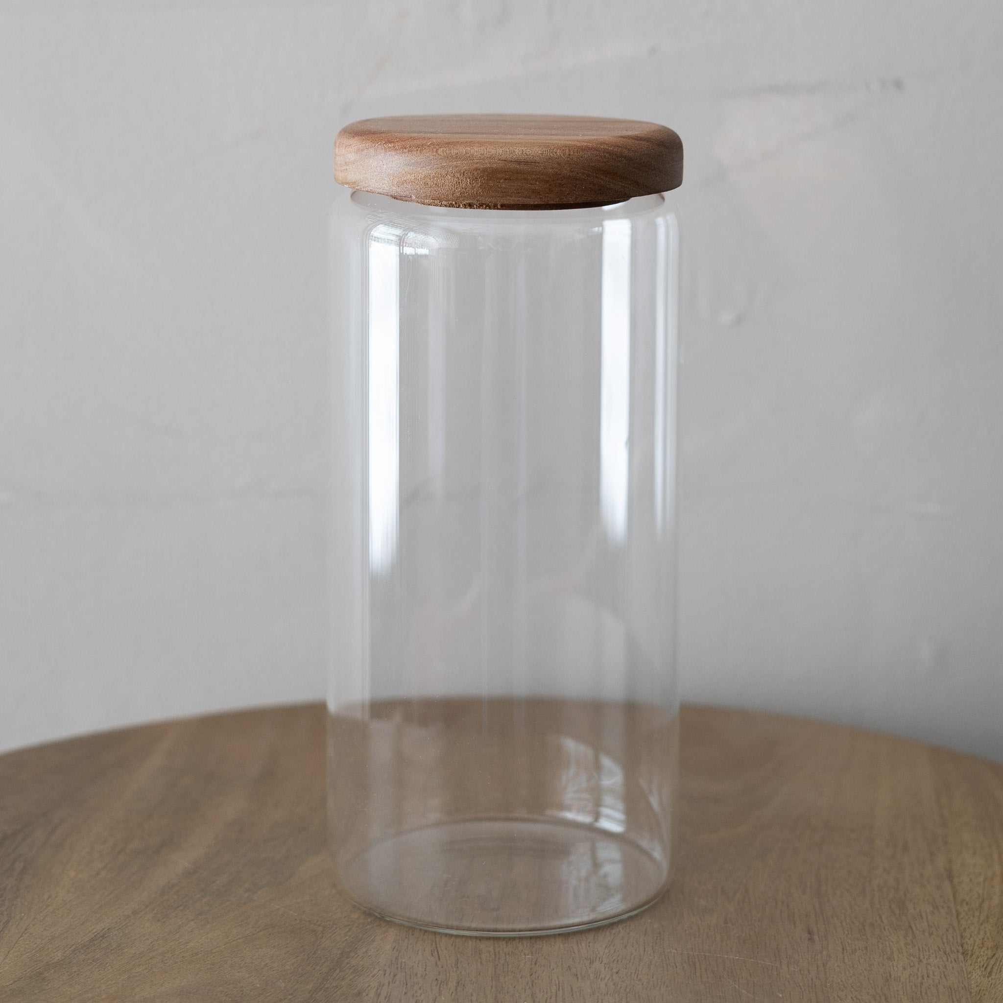 Glass Jar with Wood Lid