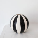 Stoneware Striped Ball Vase