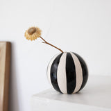 Stoneware Striped Ball Vase