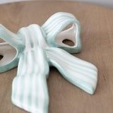 Stoneware Striped Bow Decor