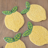 Beaded Lemon Coasters - Set of 4