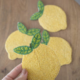 Beaded Lemon Coasters - Set of 4