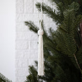 White Glass Bead Tassel Ornament