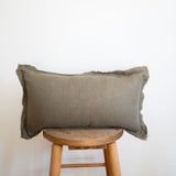 Fringed Linen Pillow Cover