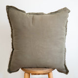 Fringed Linen Pillow Cover