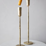 Gold Luna Forged Candlestick