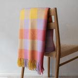 Recycled Wool Blanket in Lilac Gradient Gingham