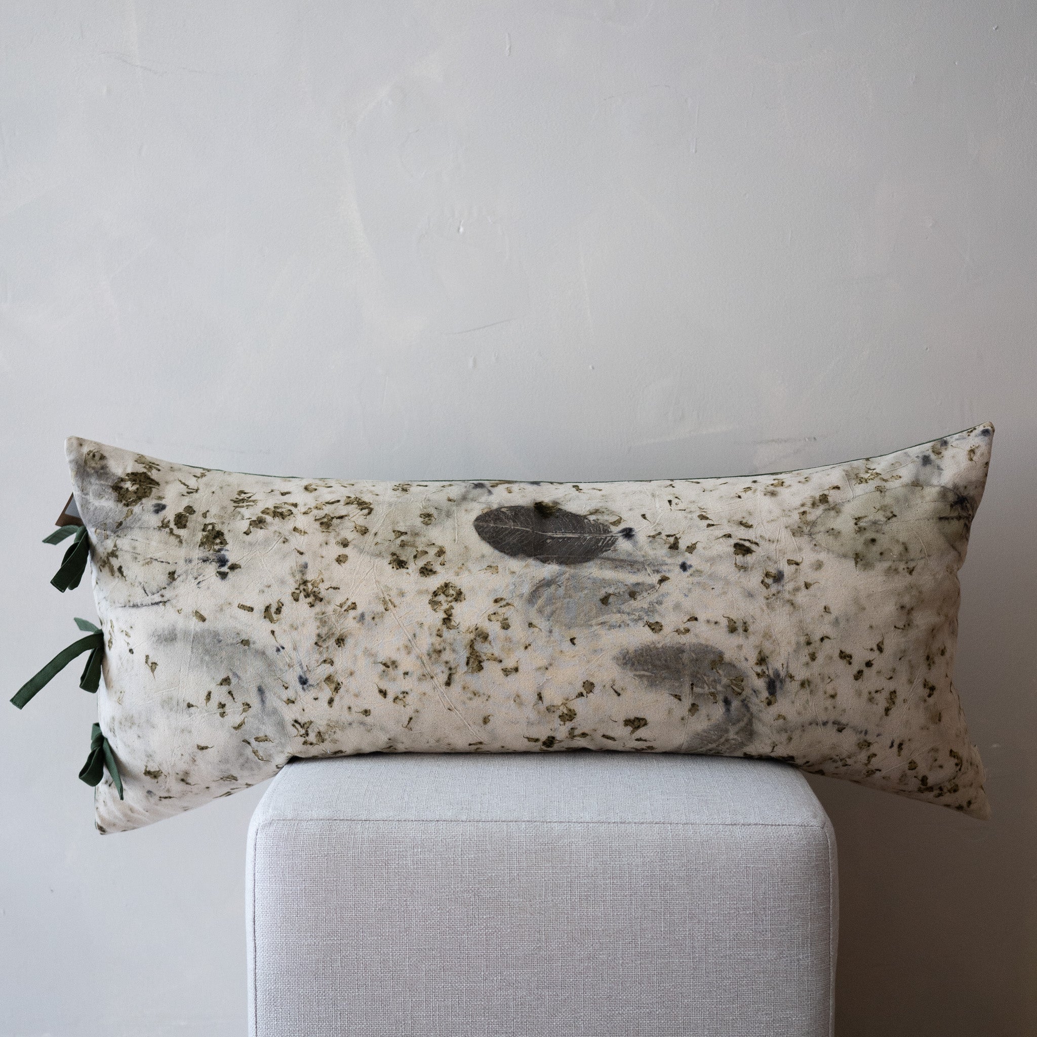 Eco Print Pillow Green