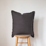 Fringed Linen Pillow Cover