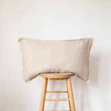 Fringed Linen Pillow Cover