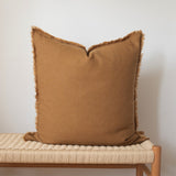 Fringed Linen Pillow Cover