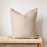 Fringed Linen Pillow Cover